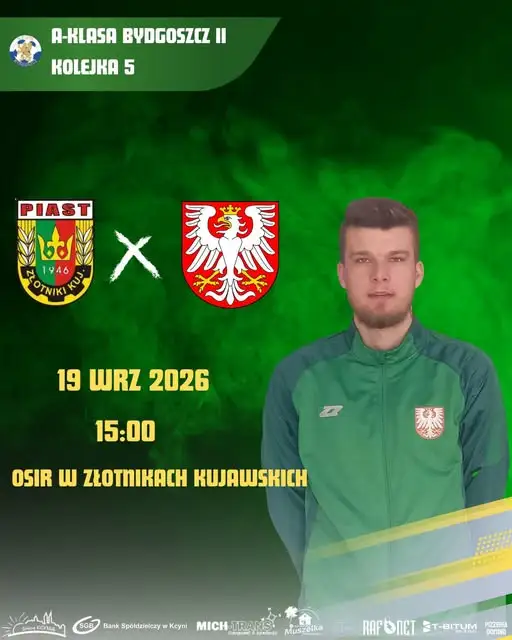 Orzeł Kcynia zagra w Złotnikach Kujawskich. Piast czeka w 5. kolejce A-klasy