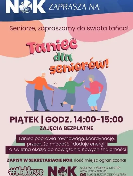 Nakielski Ośrodek Kultury zaprasza seniorów na bezpłatne zajęcia taneczne