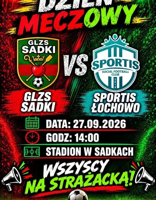 Dzień meczowy w Sadkach: lider B-klasy przyjeżdża na Strażacką