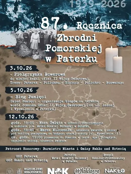 87. rocznica Zbrodni Pomorskiej w Paterku – cykl wydarzeń pamięci