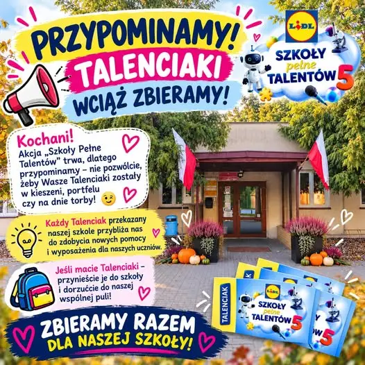 Szkoła w Kcyni przypomina: Talenciaki wciąż zbieramy!