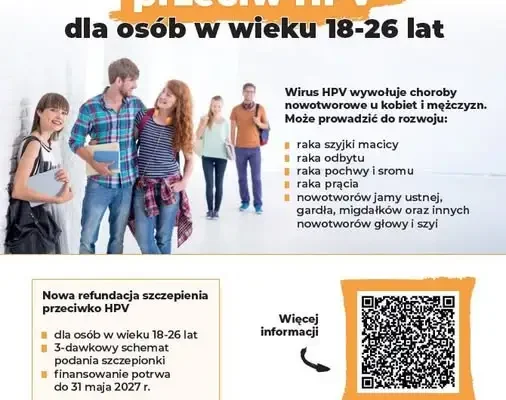 Bezpłatne szczepienia przeciw HPV dla osób w wieku 18-26 lat. Program potrwa do maja 2027 roku