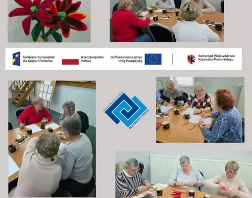 Dębowo: seniorzy ćwiczyli umysł i tworzyli kwiatki z drucików w ramach projektu „Pociąg do zdrowia i kultury”