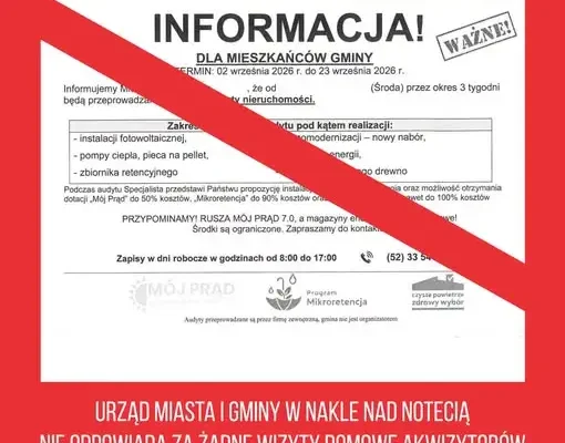 Oszuści podają się za audytorów programów „Czyste Powietrze” i „Mój Prąd” – ostrzeżenie z Nakła nad Notecią