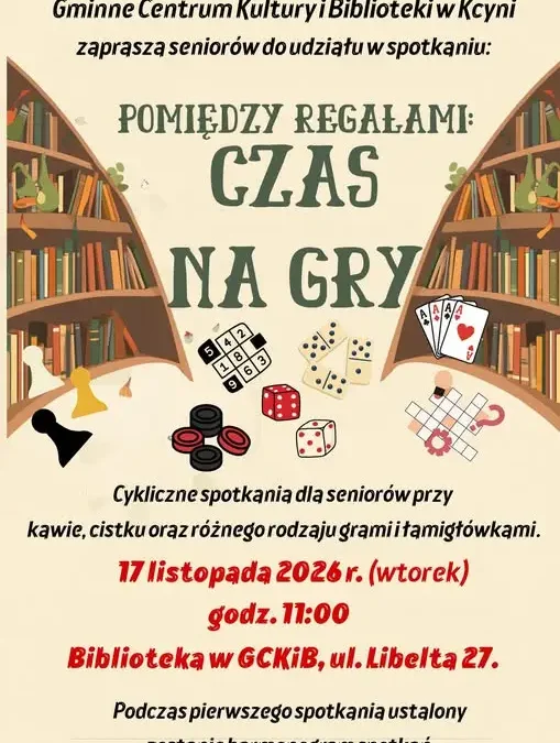 Kcynia: nowa inicjatywa dla seniorów „Pomiędzy regałami: czas na gry”