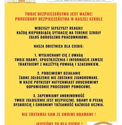 Szkoła Podstawowa w Kcyni wprowadza nowe procedury bezpieczeństwa – „Widzisz? Słyszysz? Reaguj!”