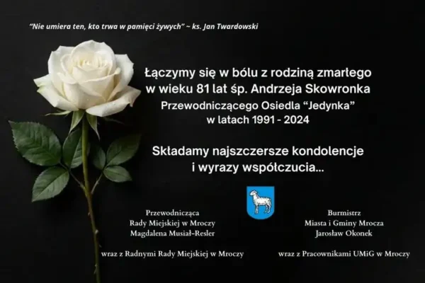 Mrocza żegna Andrzeja Skowronka – wieloletniego przewodniczącego osiedla „Jedynka”