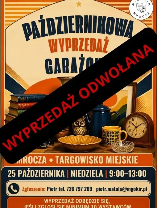 Wyprzedaż garażowa w Mroczy odwołana z powodu pogody