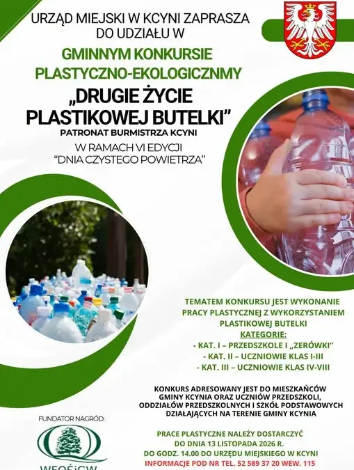 Gmina Kcynia ogłasza konkurs „Drugie życie plastikowej butelki”