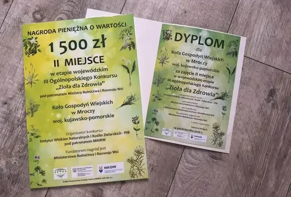 KGW Mrocza z sukcesem w ogólnopolskim konkursie „Zioła dla Zdrowia”