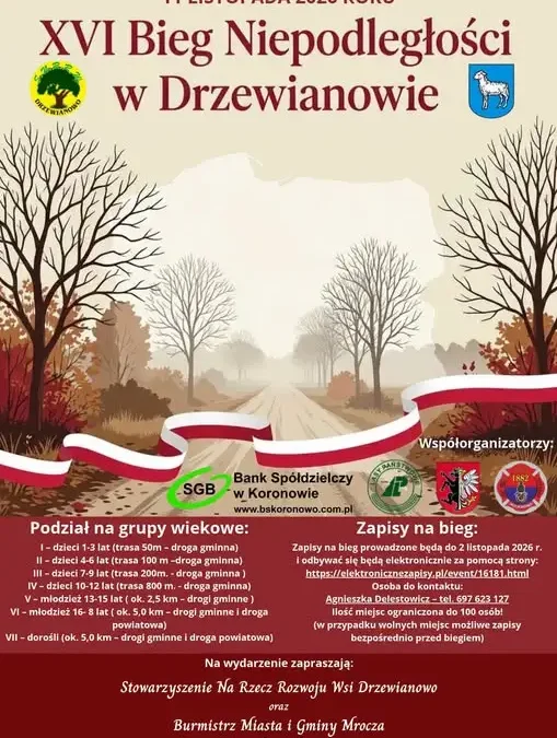 XVI Bieg Niepodległości w Mroczy – zapisy do 2 listopada